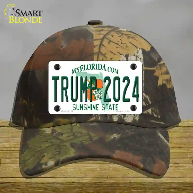 Trump 2024 Florida Novelty License Plate Hat Cotton / Camoflauge