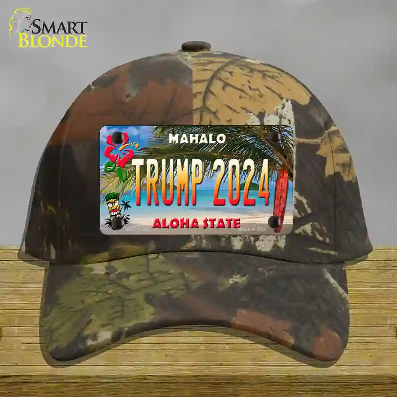 Trump 2024 Hawaii Novelty License Plate Hat Cotton / Camoflauge