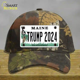 Trump 2024 Maine Novelty License Plate Hat Cotton / Camoflauge