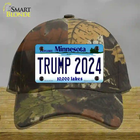 Trump 2024 Minnesota Novelty License Plate Hat Cotton / Camoflauge