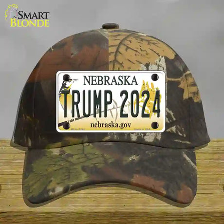 Trump 2024 Nebraska Novelty License Plate Hat Cotton / Camoflauge