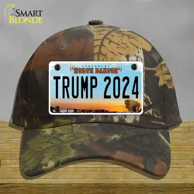 Trump 2024 North Dakota Novelty License Plate Hat Cotton / Camoflauge