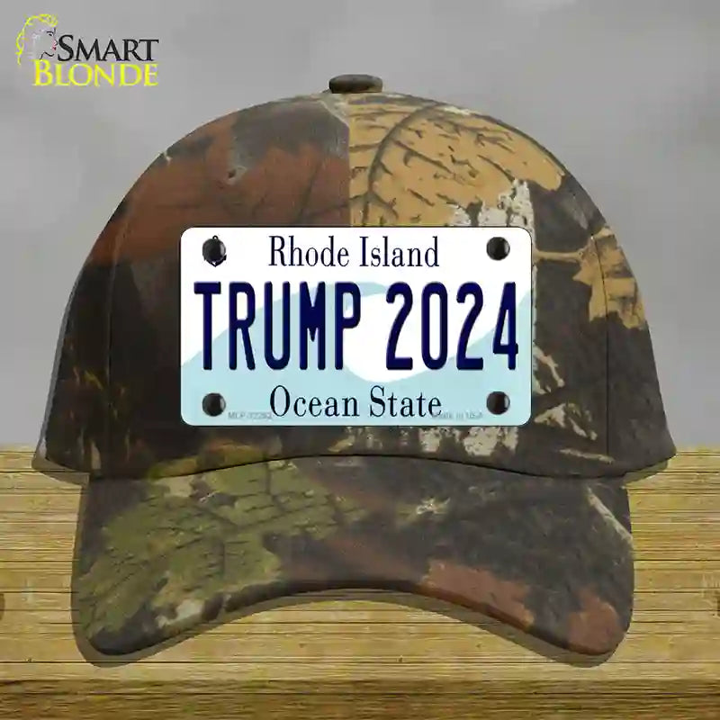 Trump 2024 Rhode Island Novelty License Plate Hat Cotton / Camoflauge