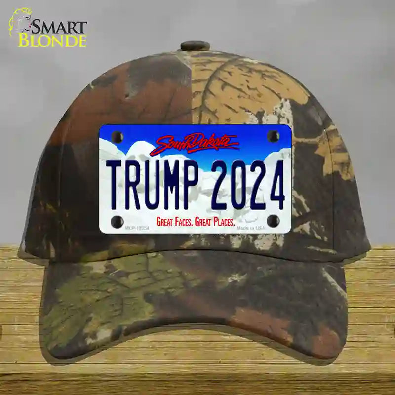 Trump 2024 South Dakota Novelty License Plate Hat Cotton / Camoflauge