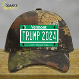 Trump 2024 Vermont Novelty License Plate Hat Cotton / Camoflauge