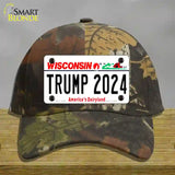 Trump 2024 Wisconsin Novelty License Plate Hat Cotton / Camoflauge