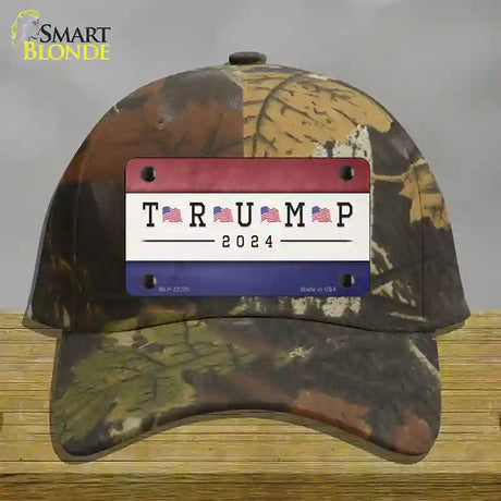 Trump 2024 USA Flag Novelty License Plate Hat Cotton / Camoflauge