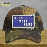 Just Vote Blue Novelty License Plate Hat Cotton / Camoflauge