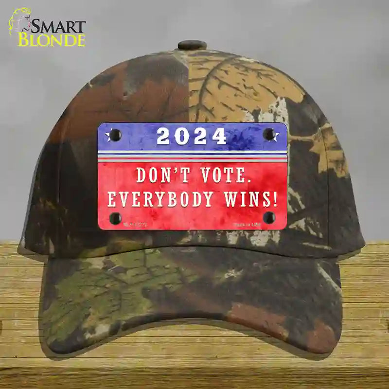 Dont Vote Everyone Wins 2020 Novelty License Plate Hat Cotton / Camoflauge