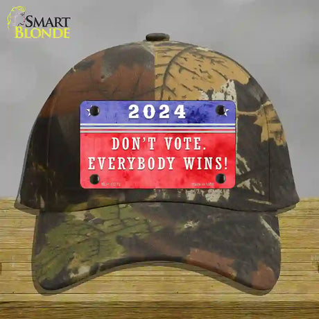 Dont Vote Everyone Wins 2020 Novelty License Plate Hat Cotton / Camoflauge