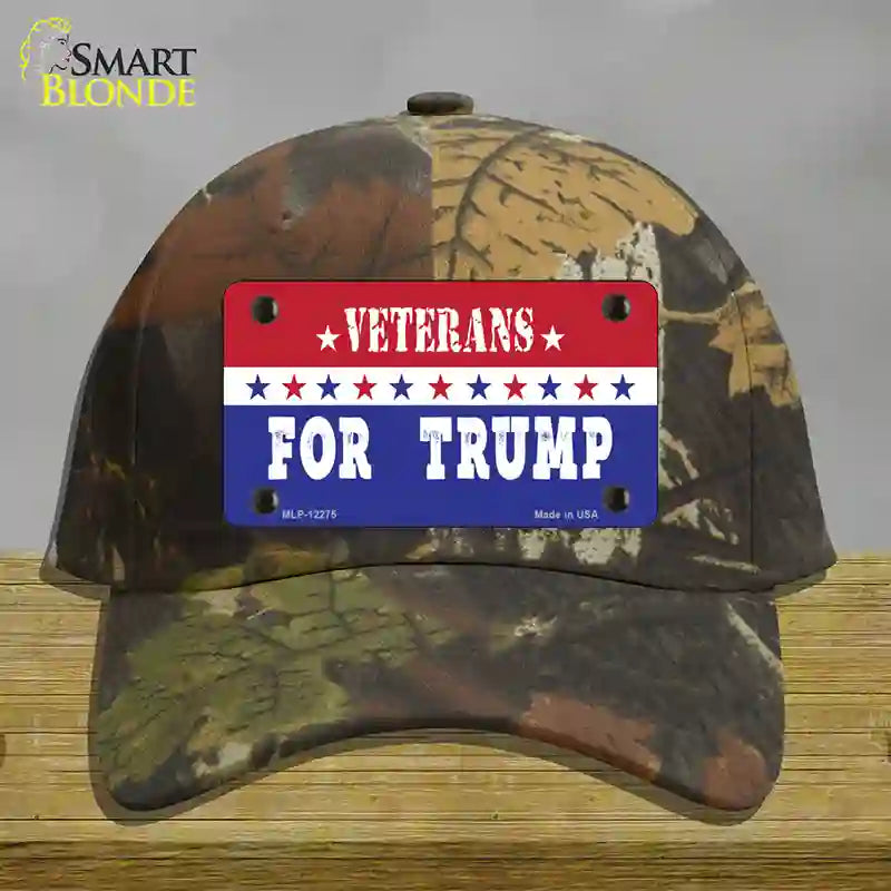 Veterans For Trump Novelty License Plate Hat Cotton / Camoflauge