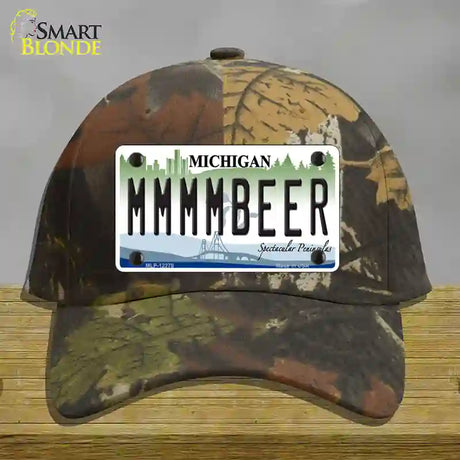 Michigan MMMMBeer Novelty License Plate Hat Cotton / Camoflauge