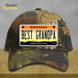 Best Grandpa Indiana Novelty License Plate Hat Cotton / Camoflauge