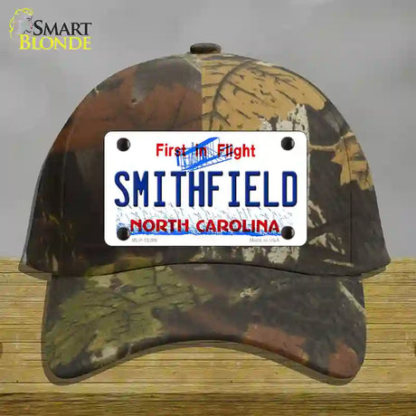 North Carolina Smithfield Novelty License Plate Hat Cotton / Camoflauge