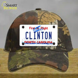 North Carolina Clinton Novelty License Plate Hat Cotton / Camoflauge