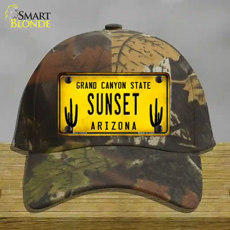 Arizona Sunset Novelty License Plate Hat Cotton / Camoflauge