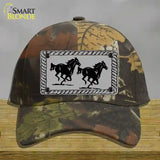 Two Running Horses Novelty License Plate Hat Cotton / Camoflauge