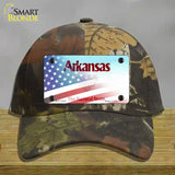 Arkansas with American Flag Novelty License Plate Hat Camo Cotton