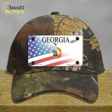 Georgia with American Flag Novelty License Plate Hat Cotton / Camoflauge