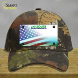 Missouri with American Flag Novelty License Plate Hat Cotton / Camoflauge