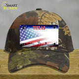 Texas with American Flag Novelty License Plate Hat Cotton / Camoflauge