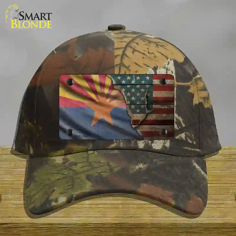 Arizona/American Flag Novelty License Plate Hat Cotton / Camoflauge