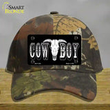 Cowboy Longhorn Skull Novelty License Plate Hat Cotton / Camoflauge