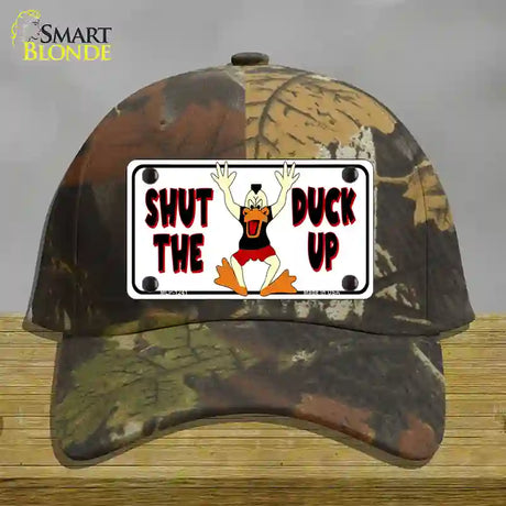 Shut The Duck Up Novelty License Plate Hat Cotton / Camoflauge