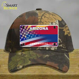 Arizona Centennial American Flag Novelty License Plate Hat Camo Cotton