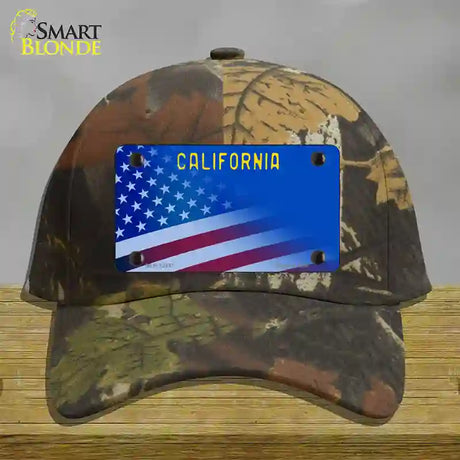 California with Blue California Plate Novelty License Plate Hat Cotton / Camoflauge