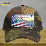 California Tahoe Plate American Flag Novelty License Plate Hat Cotton / Camoflauge