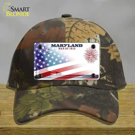 Maryland War Plate American Flag Novelty License Plate Hat Cotton / Camoflauge