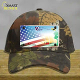 Ohio Birthplace with American Flag Novelty License Plate Hat Cotton / Camoflauge