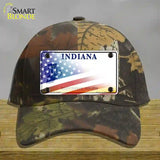 Indiana Bicentennial with American Flag Novelty License Plate Hat Cotton / Camoflauge