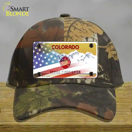 Colorado Firefighter Plate American Flag Novelty License Plate Hat Cotton / Camoflauge