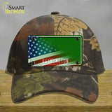 Washington Green with American Flag Novelty License Plate Hat Cotton / Camoflauge