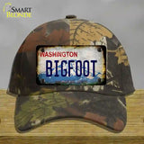 Bigfoot Washington Rusty Novelty License Plate Hat Cotton / Camoflauge