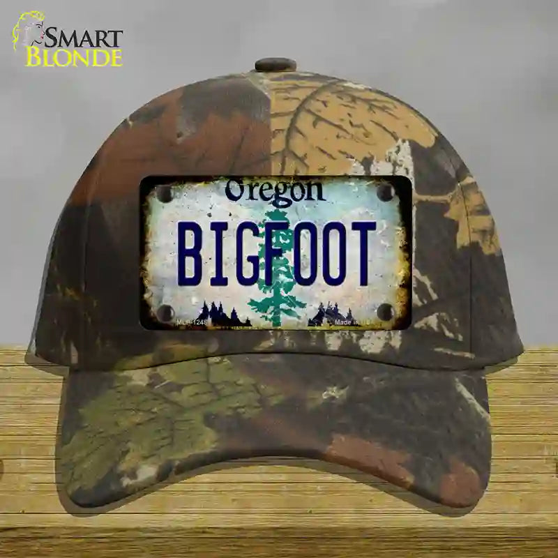 Bigfoot Oregon Novelty License Plate Hat Cotton / Camoflauge