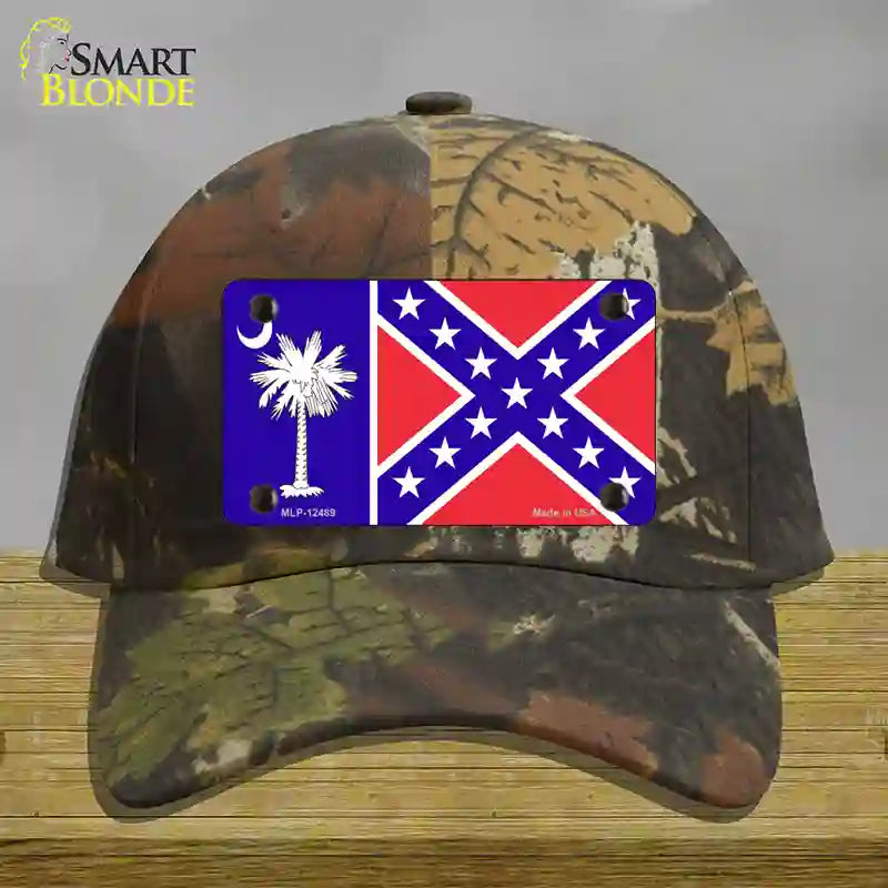 South Carolina Confederate Flag Novelty License Plate Hat Cotton / Camoflauge