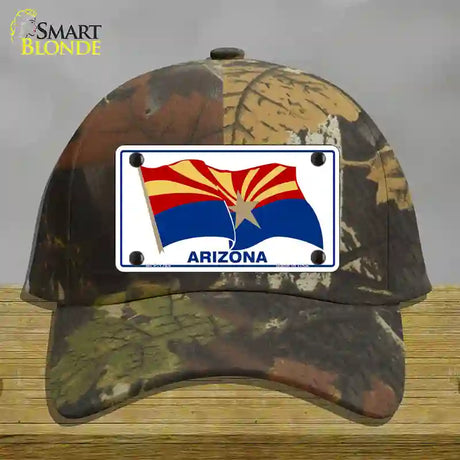 Arizona Waving Flag Novelty License Plate Hat Cotton / Camoflauge