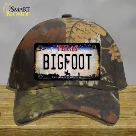 Bigfoot Texas Novelty License Plate Hat Cotton / Camoflauge