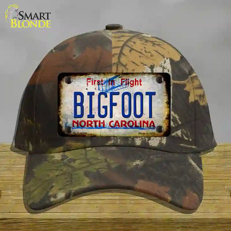 Bigfoot North Carolina Novelty License Plate Hat Tag Cotton / Camoflauge