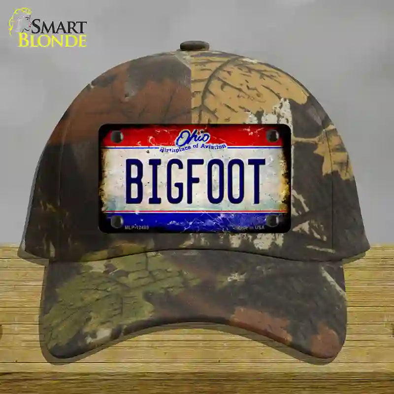 Bigfoot Ohio Novelty License Plate Hat Cotton / Camoflauge