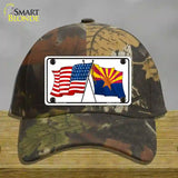 Arizona American Crossed Flags Novelty License Plate Hat Cotton / Camoflauge