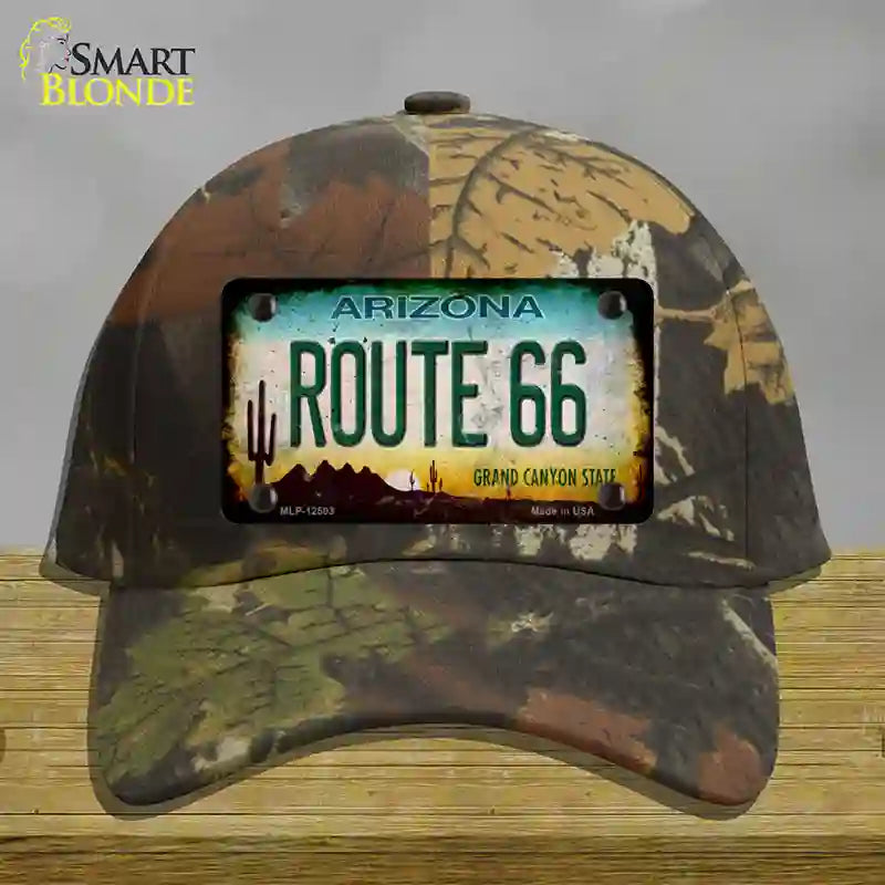 Route 66 Arizona Rusty Novelty License Plate Hat Cotton / Camoflauge