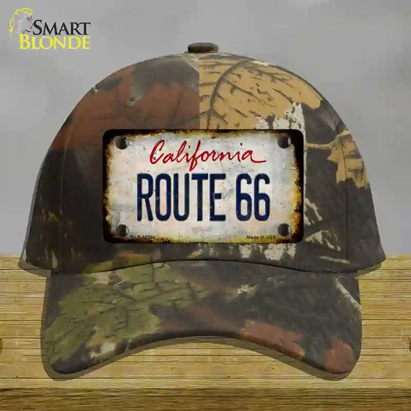 Route 66 California Rusty Novelty License Plate Hat Cotton / Camoflauge