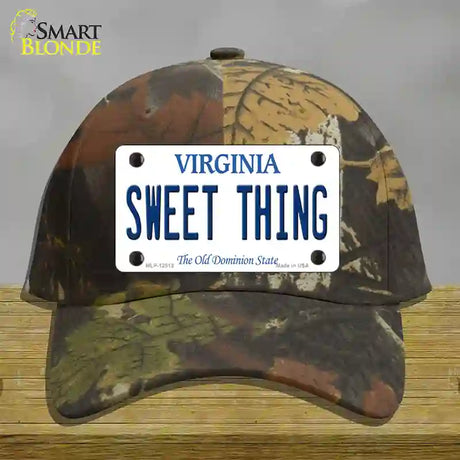 Sweet Thing Virginia Novelty License Plate Hat Cotton / Camoflauge