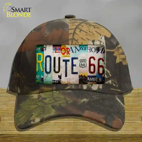 Route 66 Strip Novelty License Plate Hat Cotton / Camoflauge