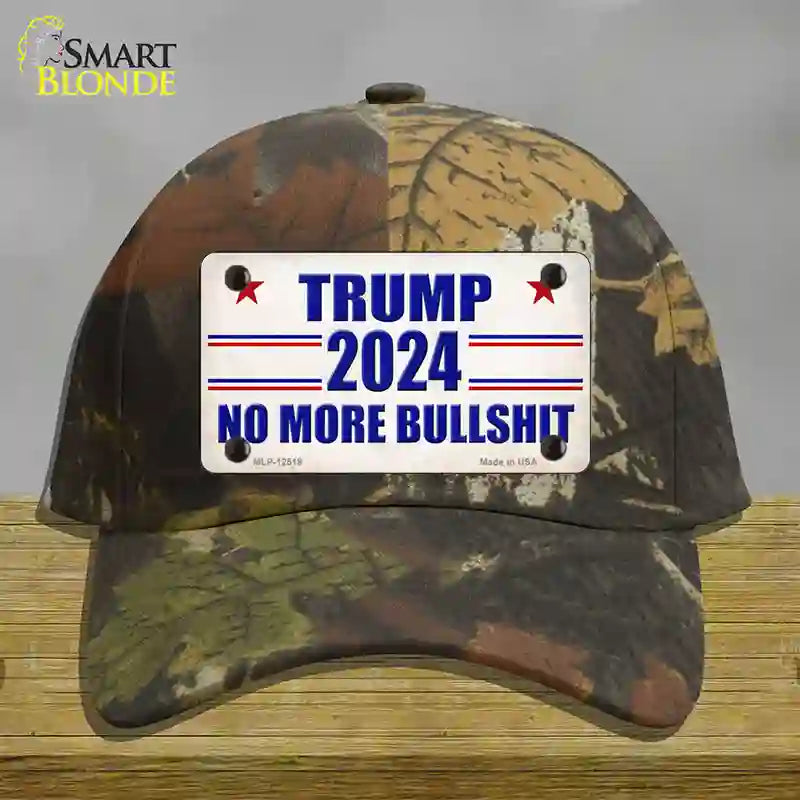 Trump 2024 No More Bullshit Novelty License Plate Hat Cotton / Camoflauge