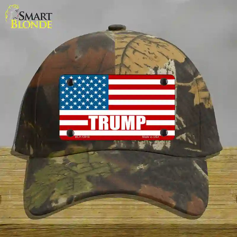 Trump American Flag Novelty License Plate Hat Cotton / Camoflauge